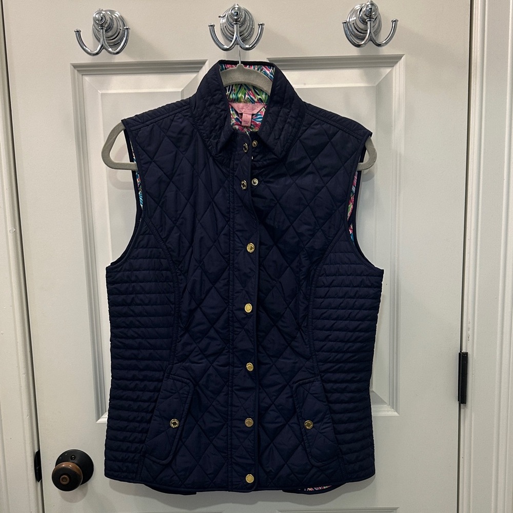 Lilly Pulitzer Navy Quilted Vest